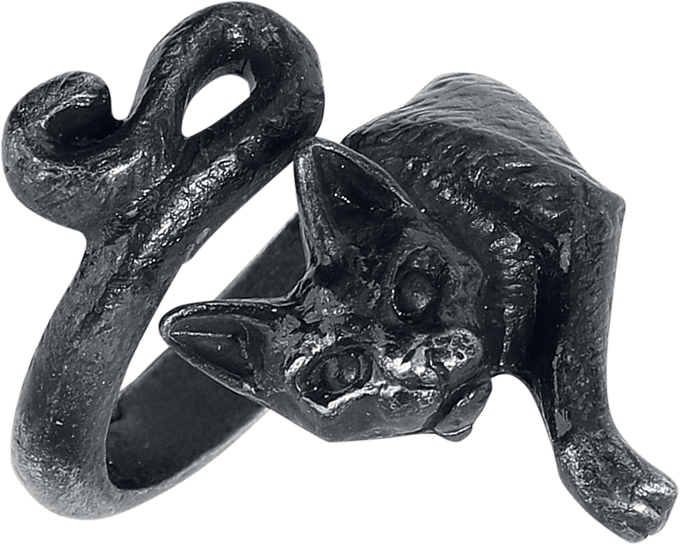 Alchemy Gothic - Gothic Ring - Le Chat Noir Ring - voor Vrouwen - zwart