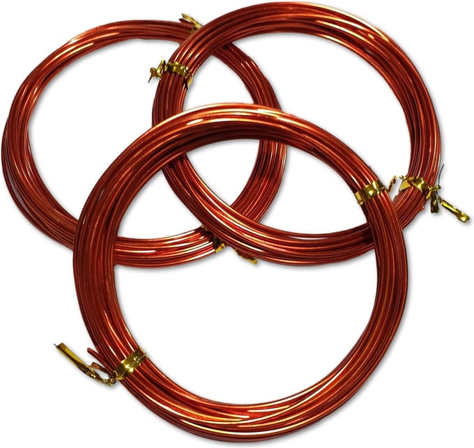 Ilènne - Aluminium draad - 1,5 mm - Oranje Rood - 15 meter (3x 5 meter)