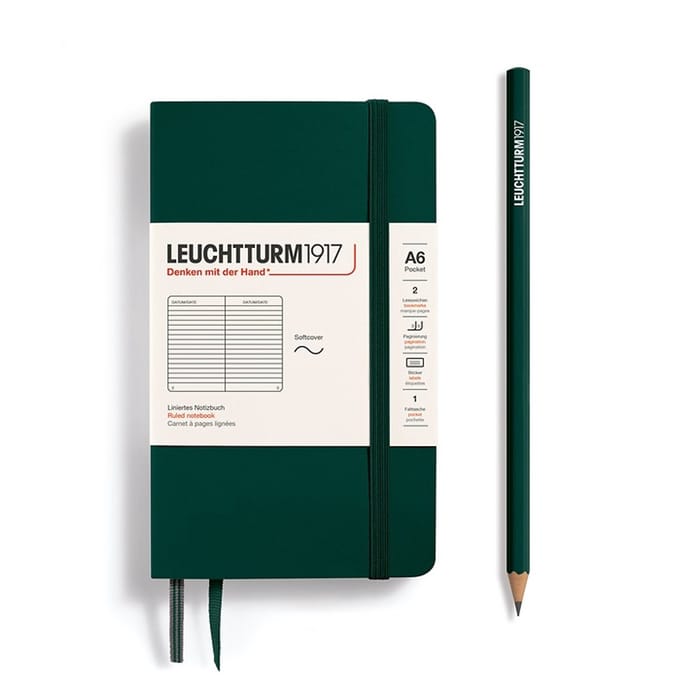 Leuchtturm1917 A6 Pocket Notitieboek ruled softcover Forest Green