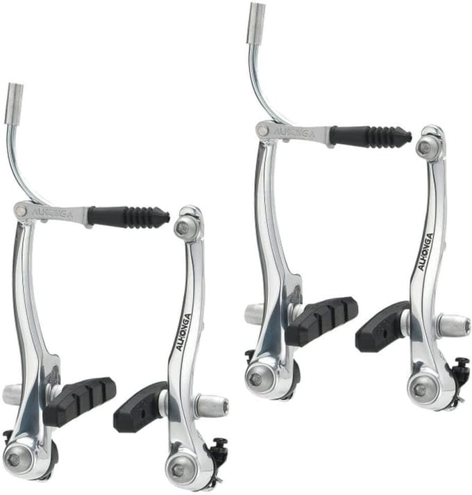 Remklauw V-rem - Fietsrem Onderdeel - Veilig Fietsen - Aluminium Constructie - 22-37mm - Zilver