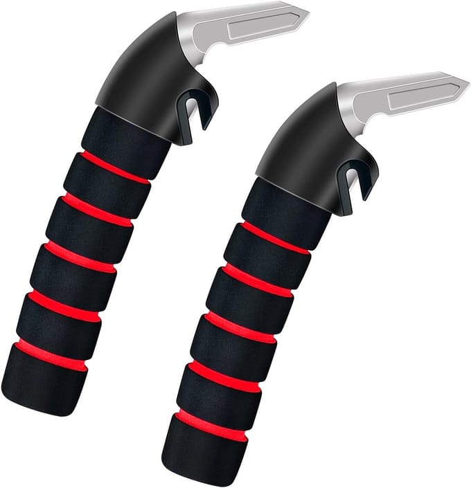 Autoportierhendel Hulp - Instapsteun - Veilig Instappen - Draagt 400lbs - 2 Stuks - Rood