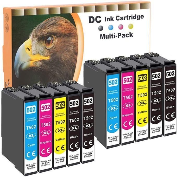 Compatibele inktcartridges - D C - 502XL - 12 stuks - Hoge capaciteit - Voor Epson Workforce