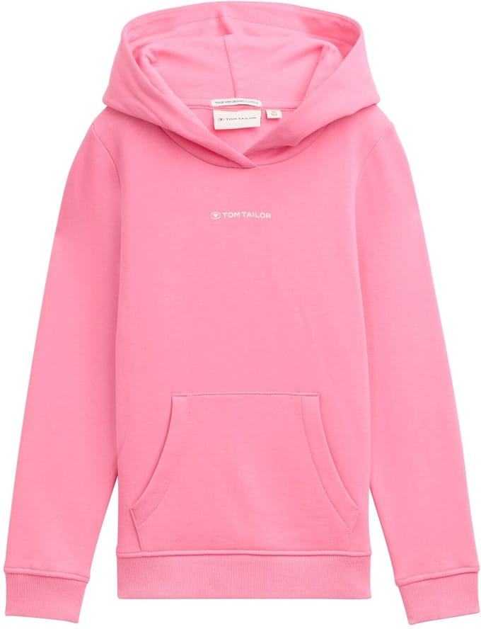Tom Tailor - Hoodie-sweatshirt met logoprint - Maat 92/98 - pink universe