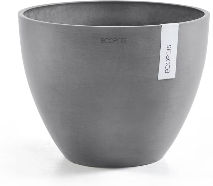 Ecopots Antwerp 40 - Grey - Ø39,7 x H30 cm - Ronde grijze bloempot