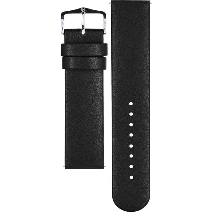 Hirsch Horlogeband -  Scandic Zwart - Leer - 22mm