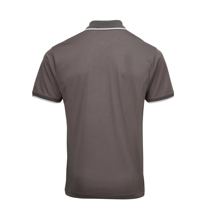 Premier Herencontrast Coolchecker Polo Shirt (Donkergrijs/zilver)