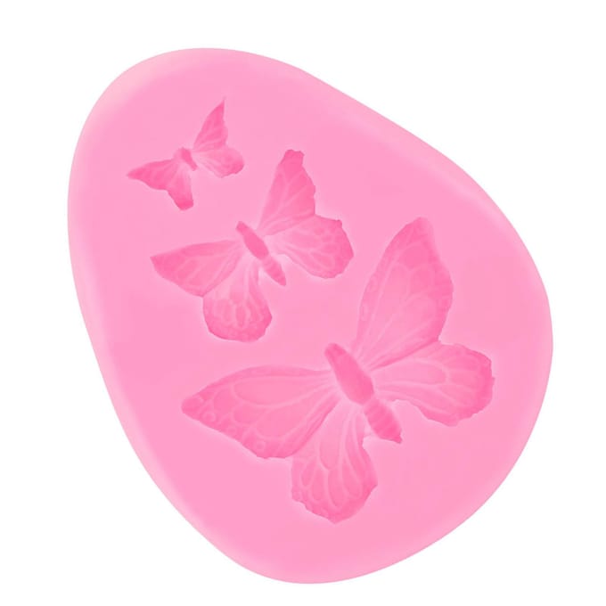 Moules à gâteaux en silicone en forme de papillon pour décoration de chocolat et fondant pink