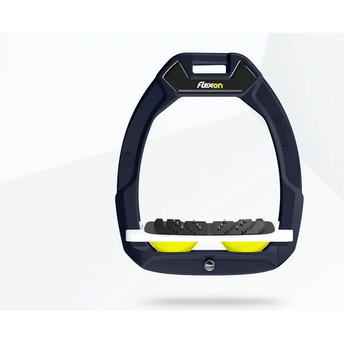 Veiligheidsstijgbeugels Paardenrijden Hellend Ultra Grip Aluminium/Wit/Geel Flex-On Safe-On