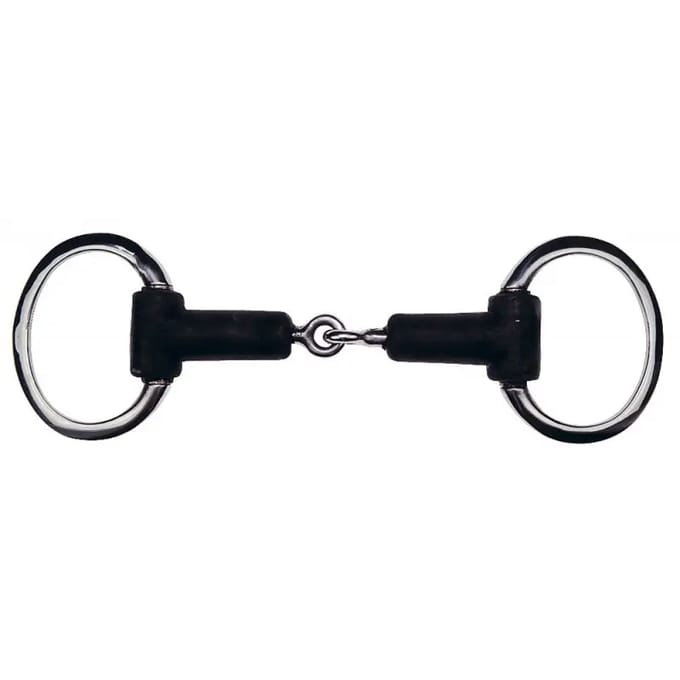 Gebroken rubber olijf bit ringen voor paarden Feeling