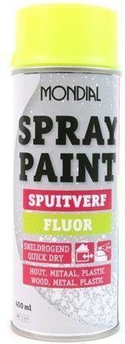 Mondial - Verf Spuitbus - Spuitlak - 400ml - Sneldrogend - Fluor