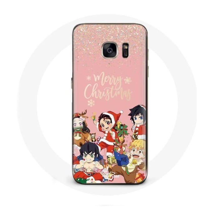Coque pour Samsung Galaxy S7 Demon slayer merry christmas affiche Anime Manga