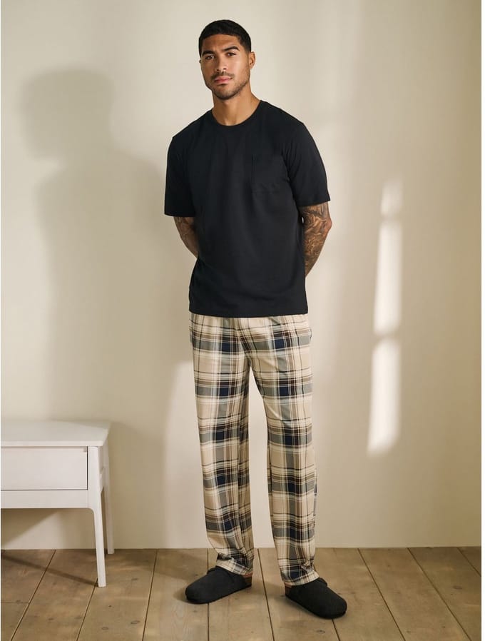 Next - Heren - Pyjama van jersey met korte mouwen - Zwart