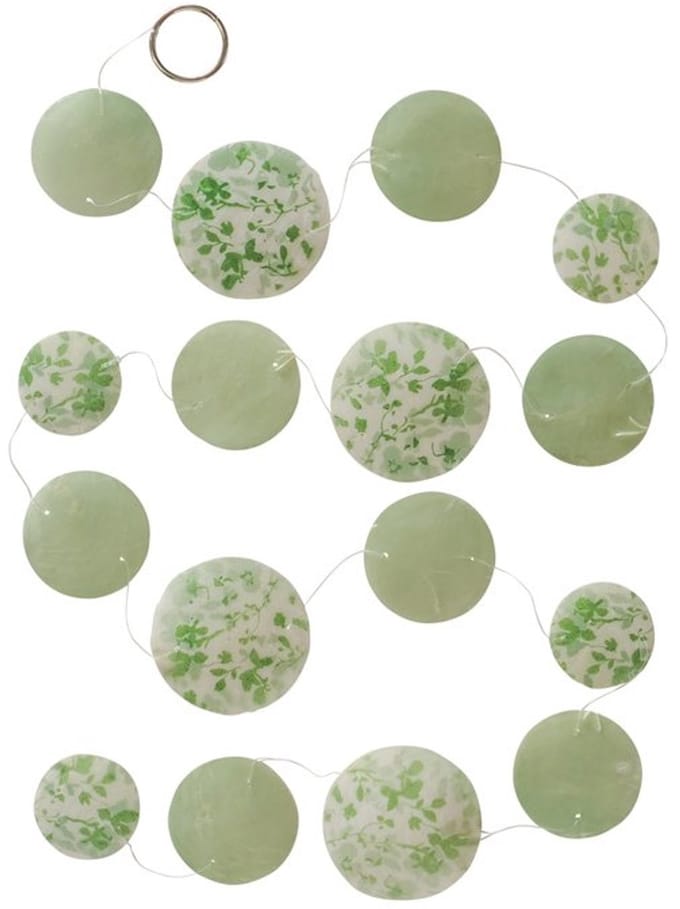 Boltze - Woonslinger - Guirlande - Capiz - Schelpen - Groen - 180cm