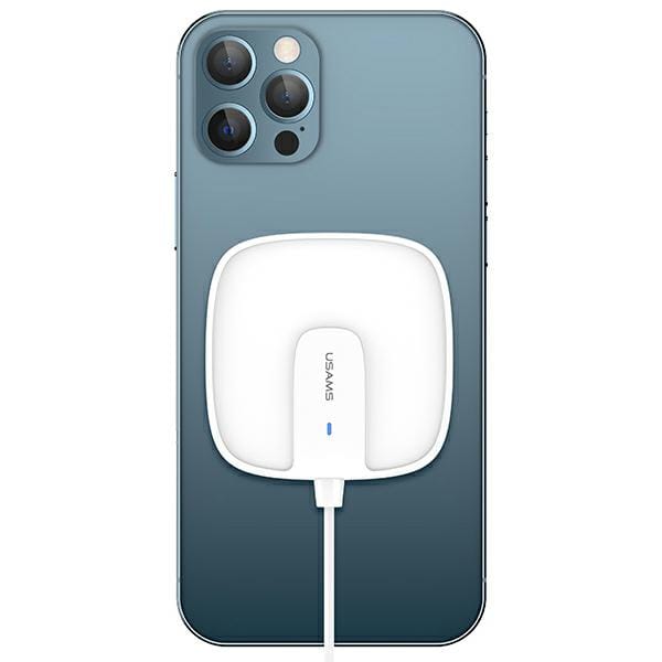 USAMS US-CD159 Serie - Magnetische Draadloze Oplader - 15W - iPhone 12 Compatibel - Wit
