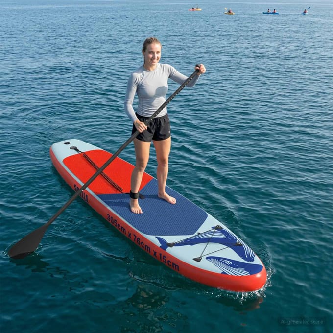 vidaXL Opblaasbaar Stand Up Paddle Board SCYLLA 305 x 76 x 15 cm Blauw