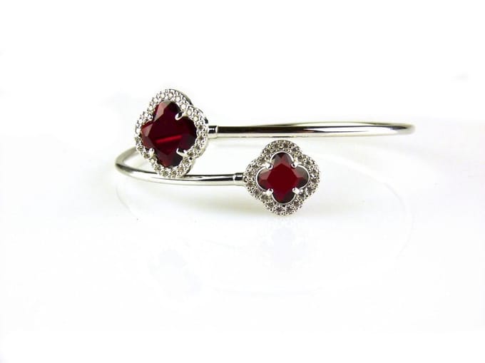 model toi et moi armband in zilver rood