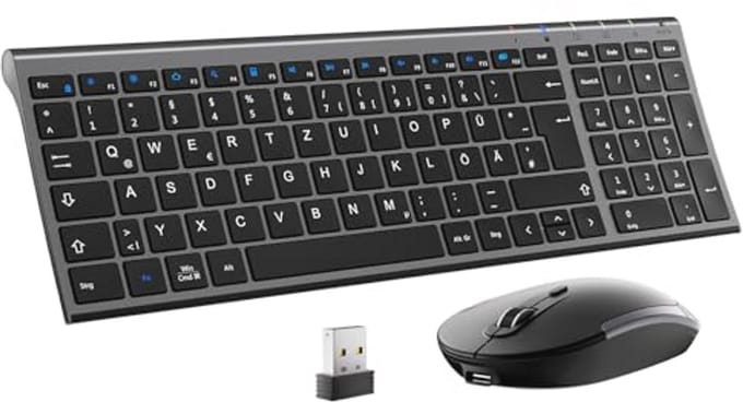 Draadloze Muis en Toetsenbord Set - Ergonomisch, Compact Design voor Computer, Laptop en Smart TV