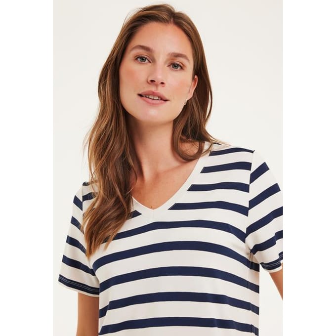 DIDI Dames T-shirt Stripey Offwhite blue Stripe maat 48