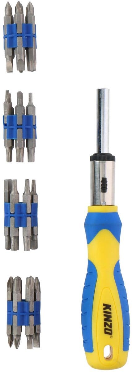 Kinzo Accessories Ratelschroevendraaier Bitset – 49-delig – Met Ratelhandgreep, Bits en Adapters
