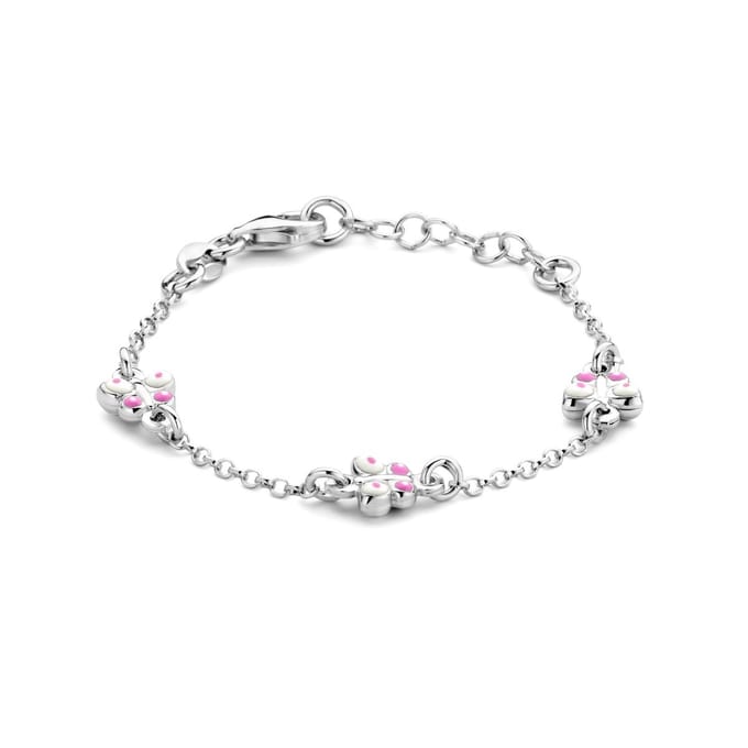 Zilver Gerhodineerd Armband Vlinders 11 + 2 Cm 1336390