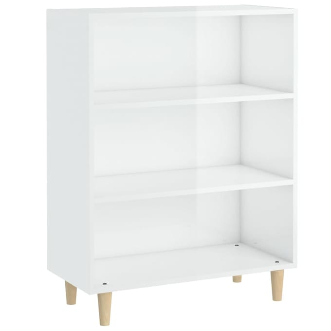vidaXL - Dressoir - 69,5x32,5x90 - cm - bewerkt - hout - hoogglans - wit