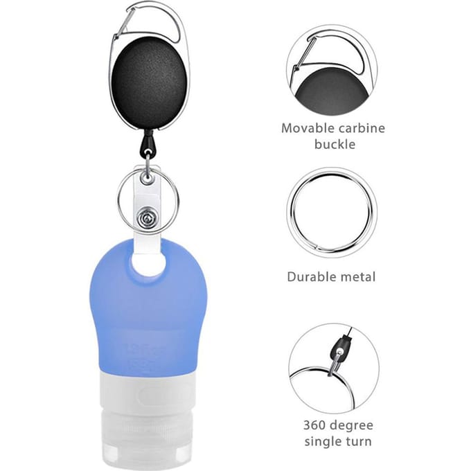 Distributeur de désinfectant pour les mains Portable, bouteilles de voyage vides pour articles de toilette avec extensible 3 pièces gray