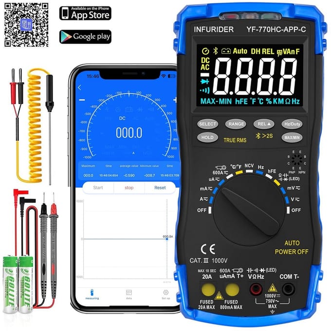 Digitale Multimeter met LCD - AC/DC Spanning, Stroom & Weerstand Tester