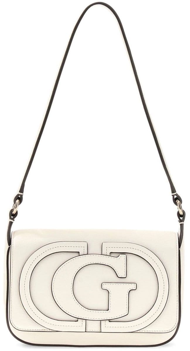 GUESS schoudertas Ruby Flap Shoulder Bag Cream White crème