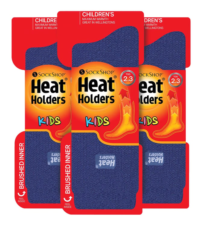 Heat Holders - Set van 3 thermo wintersokken voor kinderen - Diepblauw