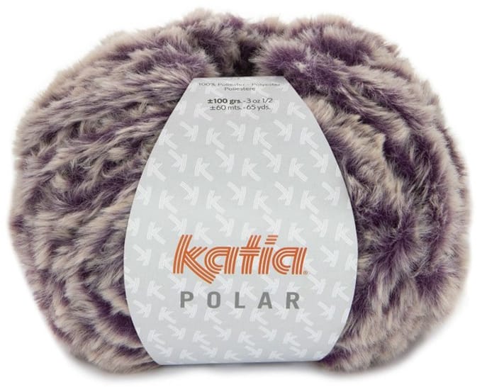 Katia Polar - 106 aubergine-wit - Polyester Garen