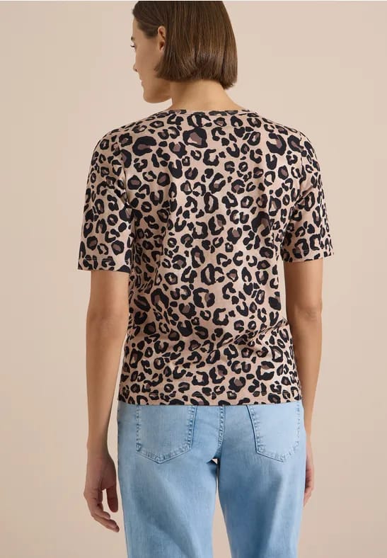 Shirt met ronde hals en leopatroon