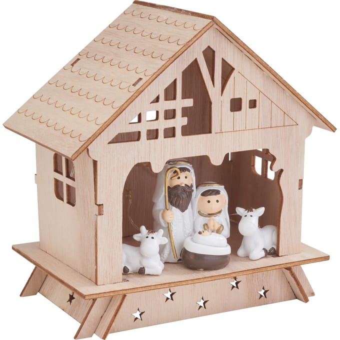 VBS Houten bouwpakket "Kerststal met figuren"