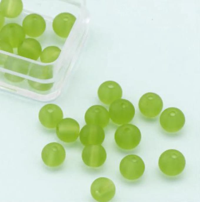 Glasparels Rond Mat Groen