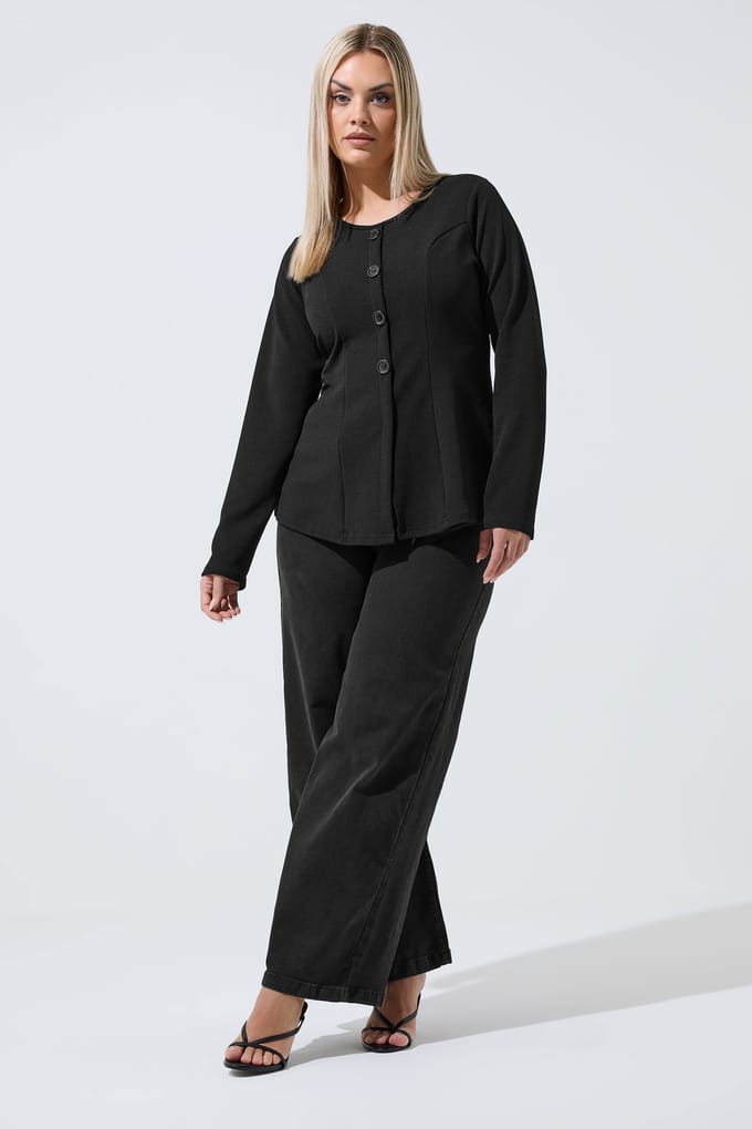 Limited Collection Zwarte Naad Detail Top Size 44