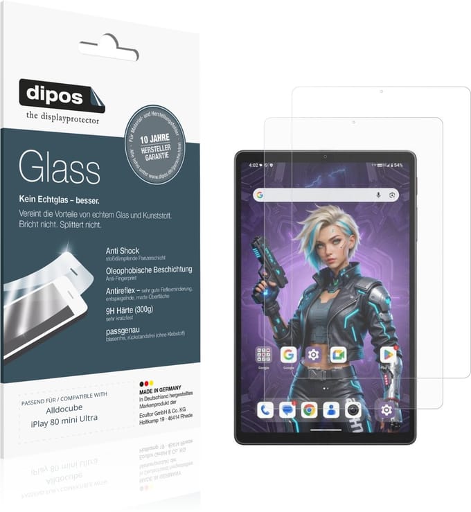 dipos – 2x Matte Pantserfolie geschikt voor Alldocube iPlay 80 mini Ultra | 9H Screenprotector