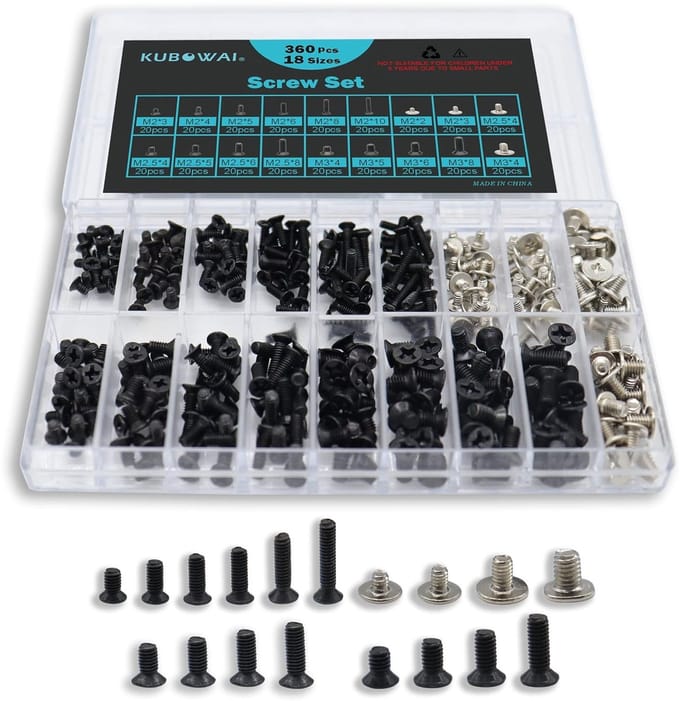 Schroeven Set - Computer Schroeven - Laptop Reparatie - 360 Stuks - M2 M2.5 M3 - Zilver