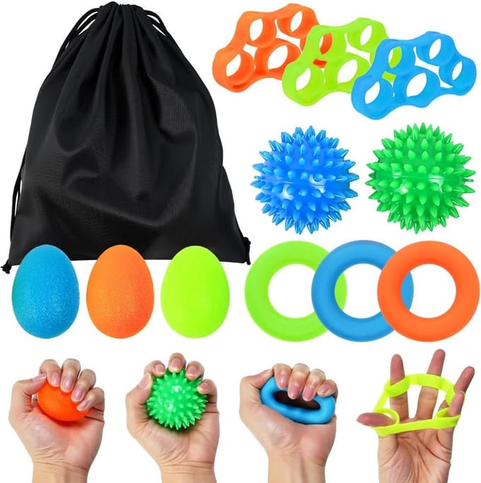 11 Stuks Vingerkrachtrainer voor Hand en Onderarm Training