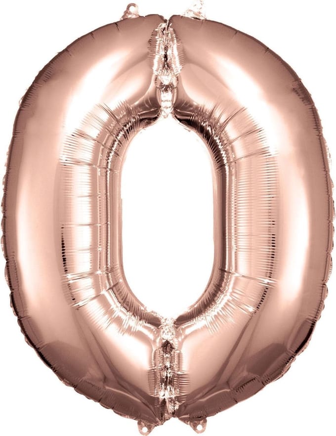 Amscan Folieballon Cijfer 0 Junior 66 X 88 Cm Roségoud