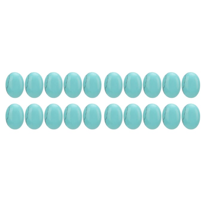 20 STUKS Natuurlijke Ovalen Platte Achterkant Cabochons 18x13mm Ei Vormig Turkoois voor Sieraden Ambacht Kralen Maken white