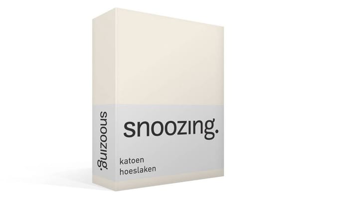 Snoozing - Katoen - Hoeslaken - Eenpersoons - 100x200 cm - Ivoor