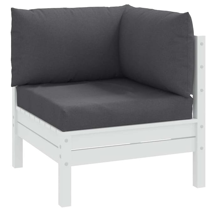 vidaXL - Palletkussens - 3 - st - stof - gemêleerd - antracietkleurig
