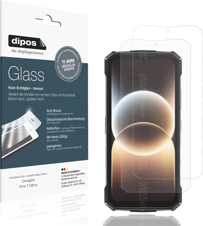 dipos – 2x Matte Pantserfolie geschikt voor Doogee Fire 7 Ultra | 9H Screenprotector