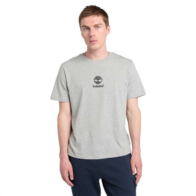 Timberland Heren Logo Stack T-Shirt (Grijs)