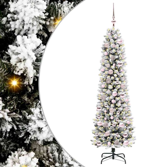 vidaXL - Kunstkerstboom - Wit - 180 - cm - PVC - en - Metaal - en - Plastic