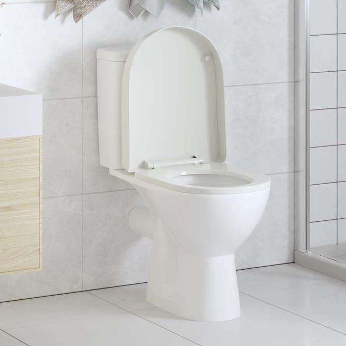 Siège de toilette avec mécanisme de fermeture douce Blanc Carré