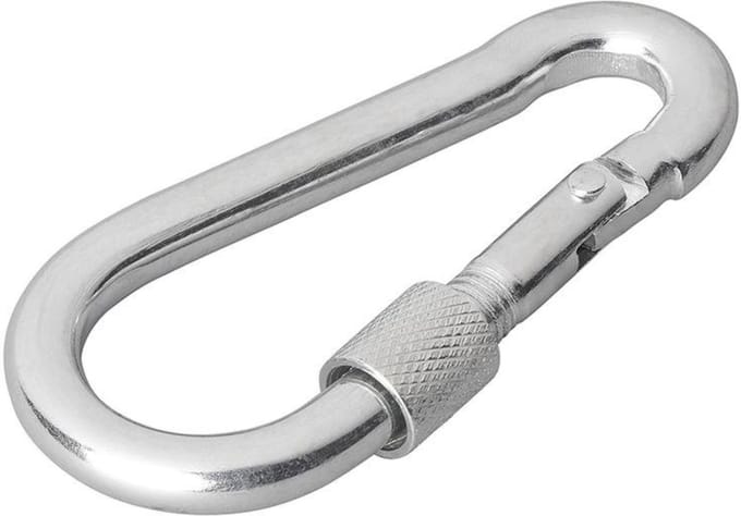 ProPlus Karabijnhaak met schroefsluiting - metaal - 8 x 80 mm - chroom