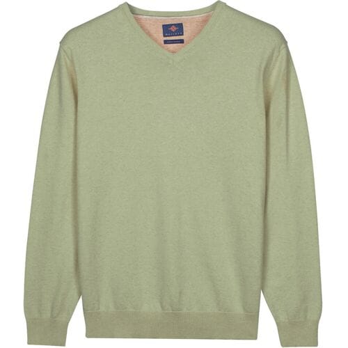 Baileys – Heren Trui – V-hals Pullover – Pima Katoen - Misty Green – 618100-725