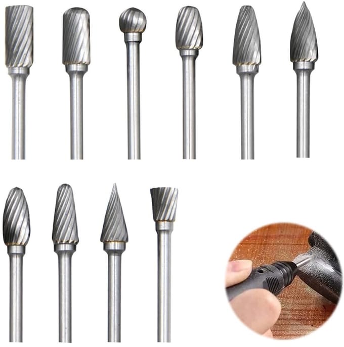 Allecto - Carbide Cutter Set - 10-delige set met 1/8 inch shank