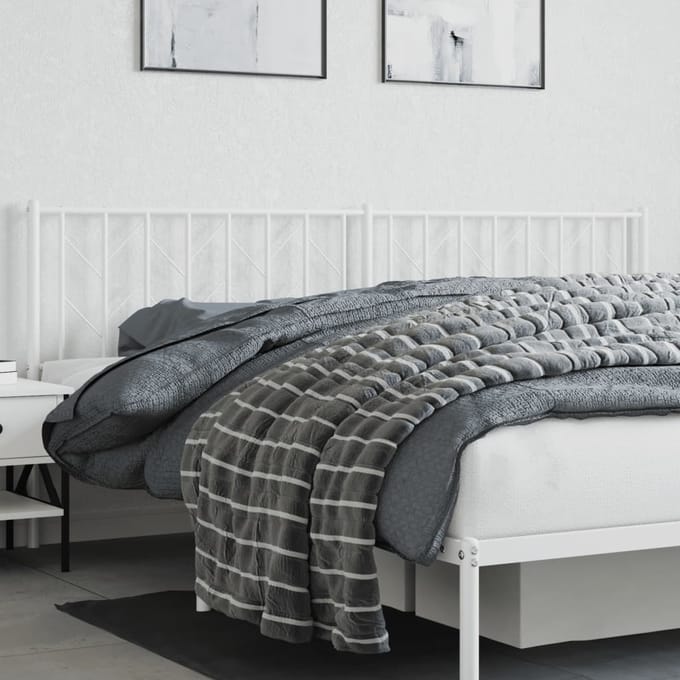 vidaXL - Vervangend - hoofdbord - 200 - cm - metaal - wit