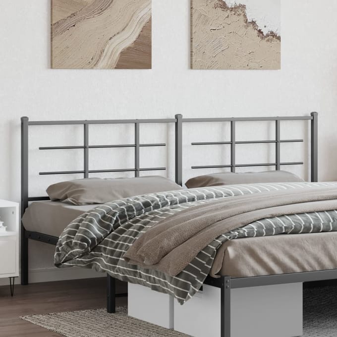 vidaXL - Vervangend - hoofdbord - 200 - cm - metaal - zwart